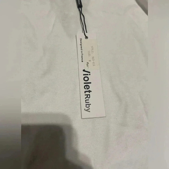 Early 2000s NWT Medium Violet Ruby Long Sleeve Shirt with Lace Detail - Picture 3 of 5